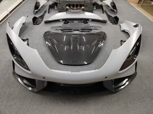 McLaren 720S to 765LT Dry Carbon Fiber Front Bumper Conversion